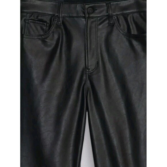 NWT Women's GAP Fac Hi Rise Univ Black Vegan Leather Leggings Sz 2/26R Jeans G2 - Picture 4 of 12